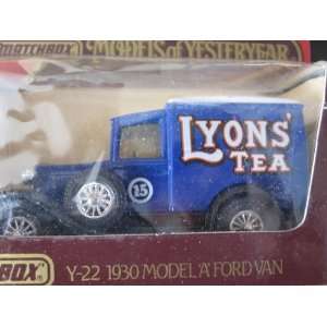  1930 Model a Ford Van (Blue) Lyons Tea Logo Matchbox 