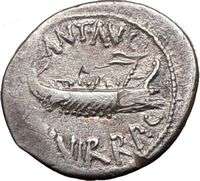 MARK ANTONY Cleopatra Lover 32BC Rare Ancient Silver Roman Coin XVI 