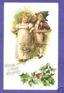 P8161 Nister postcard, Christmas, Victorian Children  