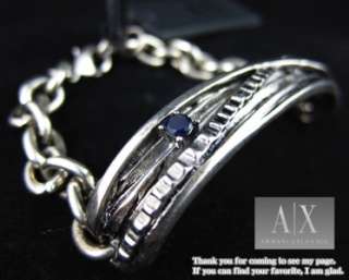Armani Exchange Men Wire Wrap Bracelet Silver Metal NWT  