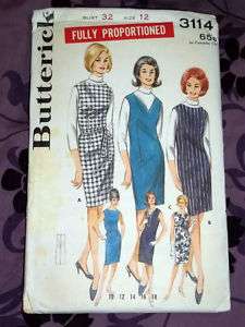 Vtg 1950s Butterick MAD MEN Pencil Dress Pattern Sewing  