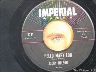 Vintage 45 TRAVELIN MAN Rick Nelson HELLO MARY LOU 1961  