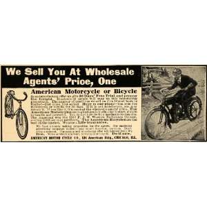  1911 Ad American Motorcycle Bicycle Chicago Vehicle 