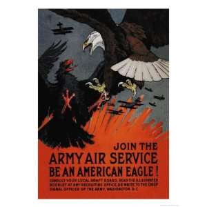  Join the Army Air Service Be an American Eagle Stretched 