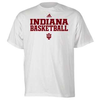 Indiana Hoosiers White adidas Basketball Sideline T Shirt  