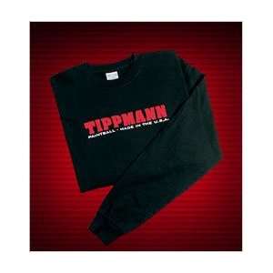  Tippmann Logo Long Sleeve T Shirt (Black)   XXL: Sports 