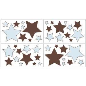  Hotel Blue and Brown Wall Decals   Set of 4 Sheets Baby