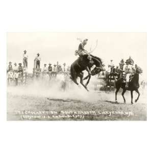  Rodeo Bronco Buster, Cheyenne, Wyoming Premium Poster 