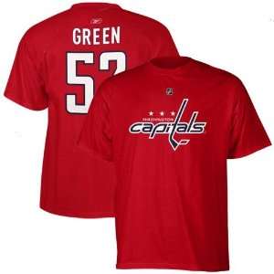NHL Reebok Washington Capitals #52 Mike Green Red Player T shirt 
