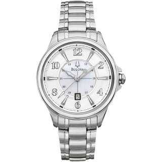 New Bulova Womens Watch Stainless Steel Adventurer Mother Of Pearl 