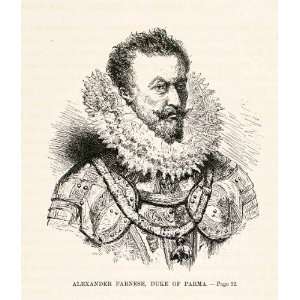  1875 Woodcut Alphonse Neuville Alexander Farnese Duke 