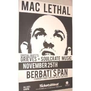 Mac Lethal Poster Concert Flyer 11:11 Tour