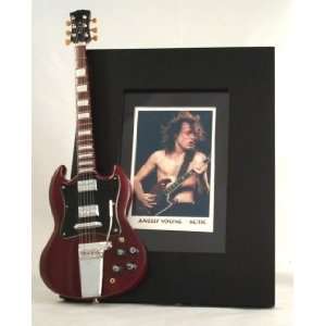  Angus Young AC/DC Picture Frame with Miniature Guitar 