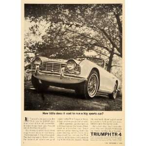   TR 4 Sports Car Covertible MPG MPH   Original Print Ad