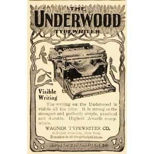  1902 Vintage Ad Underwood Typewriter Antique Wagner 