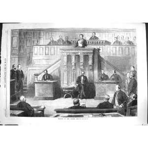   1869 Scene Opening French Senate Men Meeting Fine Art