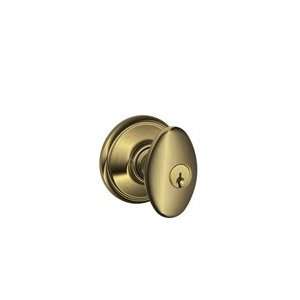    609 Antique Brass Storeroom Lock Siena Style Knob: Home Improvement