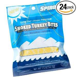 Spiro Sport Foods Smoked Turkey Bites, 1.5 Ounce Bags (Pack of 24 