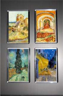 Gift Boxed Set of 4 Fridge Magnets Art Vincent Van Gogh  