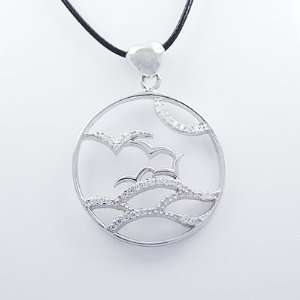 Stylish 925 Sterling Silver Aquarius Pendant with Cubic 