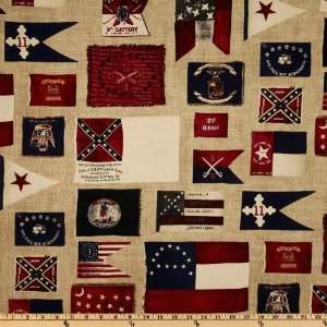  44 Wide Gettysburg State Flags Antique Tan Fabric By The 