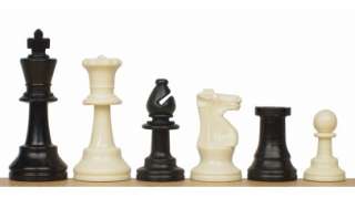 Value Club Plastic Chess Set Black & Ivory 3.75 King  