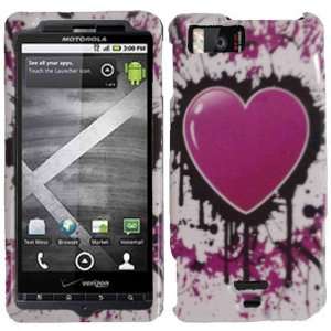  Big Pink Love Protector Hard Case for Motorla Droid X 