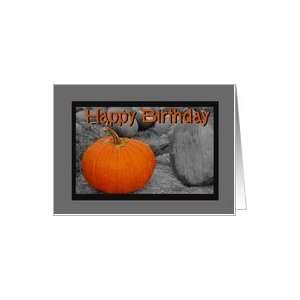  BW Framed Colorized Pumpkin Bday Card Health & Personal 
