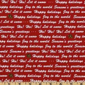  44 Wide Winter Wishes Winter Words Red Fabric By The 