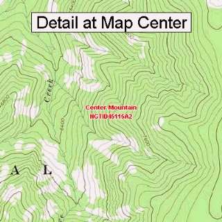 USGS Topographic Quadrangle Map   Center Mountain, Idaho (Folded 