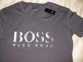   Boss Black Label Grey Tee Beach Logo V Neck T shirt S M L XL  
