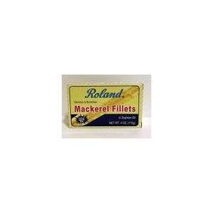 Roland Mackerel Fillets in Soybean Oil, 4 ounce Tins (Pack of 25)