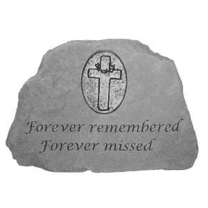  KayBerry Cast Stone Desktop Memorial with Cross Medallion 