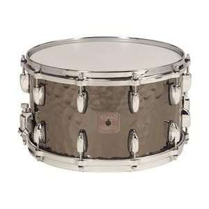  Gretsch Drums Hammered Steel Snare Drum Black Nickel 8X14 
