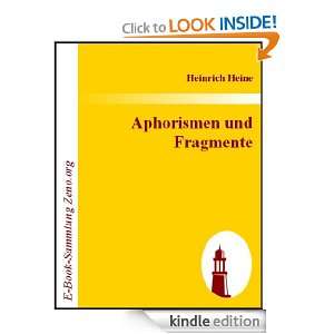Aphorismen und Fragmente (German Edition) Heinrich Heine  
