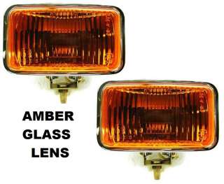   CHROME VINTAGE STYLE FOG LIGHTS WITH REAL AMBER GLASS LENS**B8  