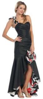    L887 High Low One Shoulder Mermaid Pageant Evening Dress Clothing