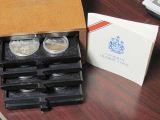 1976 Canada Silver Olympic 5 & 10 Dollars 28 pc Unc Coin Set w/box 