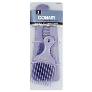  Conair Styling Essentials Comb Assortment, 3 Pack Beauty