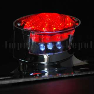  polished chrome ultra 16 bright Red & 3 White LED license plate light