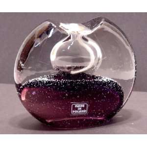   Handmade Polish Purple Flat Glass Oil Lamp Art Decor