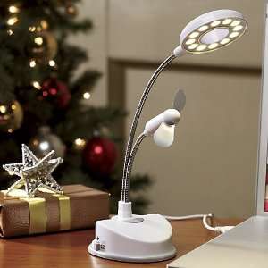  The Swiss Colony USB Desk Lamp with Fan