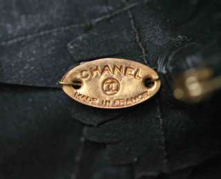 CHANEL Brown Leather Quilted CAMELLIA Flower Pin Brooch  