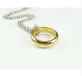 LOTR THE ONE RING POWER 24kt GOLD Engraved Necklace  