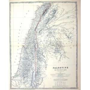  Johnston Antique Map C1877 Palestine Holy Land Samaria 