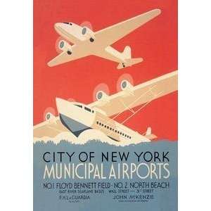  Vintage Art City of New York Municipal Airports (WPA 