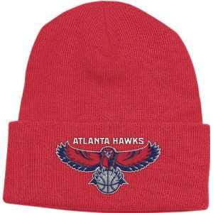    Atlanta Hawks Red Basic Logo Cuffed Knit Hat: Sports & Outdoors