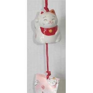  Japanese Ceramic Lucky Cat Neko Wind chimes #485223
