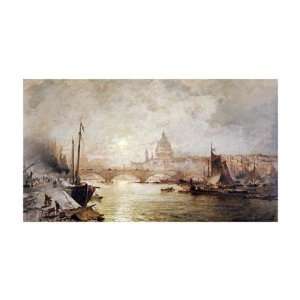 Pool Of London by Franz Richard Unterberger. size 26 inches width by 
