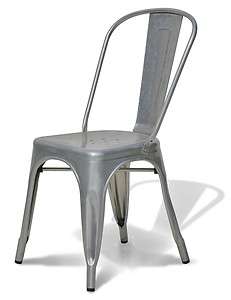   Style Marais brushed galvanized Side Chair restaurant or cafe  